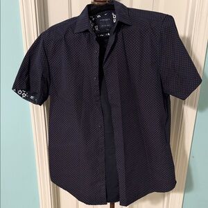 Denim & Flower Dark Blue Patterned Short Sleeve Shirt